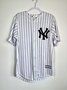New York Yankees Majestic Judge 99 White Pinstripe Baseball Jersey | Size M